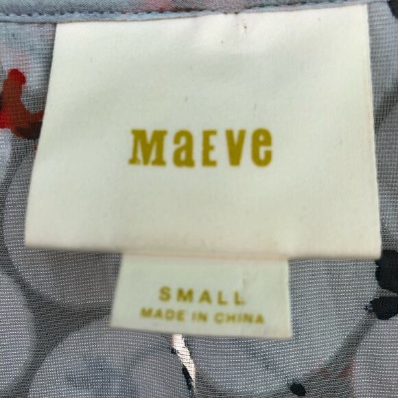 Anthropologie Maeve Top Umi Wrap Blouse Floral Small Velvet Burnout Embossed - Picture 10 of 11